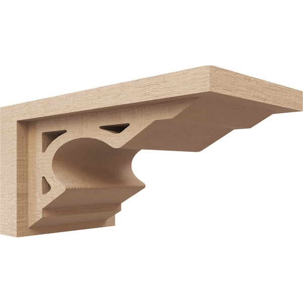 Ekena Millwork 5"W x 10"D x 5"H Wide Sheridan Rough Cedar Woodgrain TimberThane Corbel, Primed Tan CORUR05X10X05SHERCPR - main